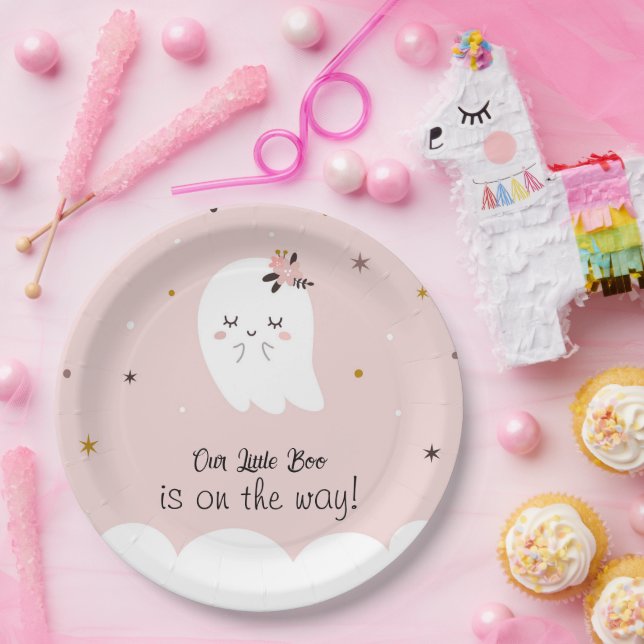 Unsere kleinen Boo Pink Babydusche Teller Niedlich (Party)