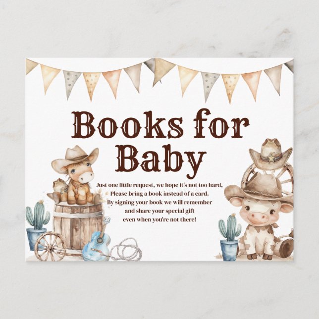 Unsere kleinen Cowboy Wild West Books für Baby Postkarte (Vorderseite)