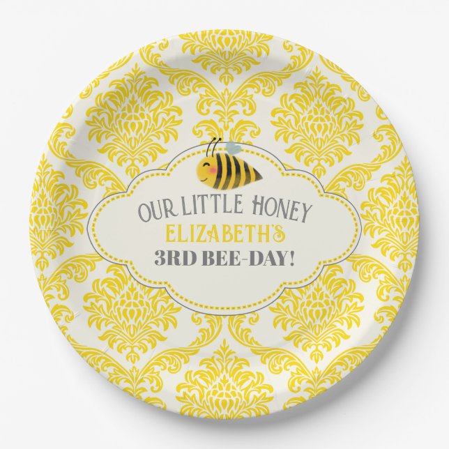 Unsere kleinen Honey Bee Birthday Paper Teller (Vorderseite)