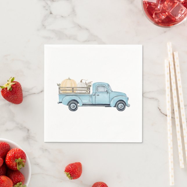 Unsere kleinen Pumpkin/Blue Truck Birthday Napkins Serviette (Beispiel)