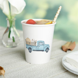 Unsere kleinen Pumpkin/Blue Truck Birthday Paper C Pappbecher