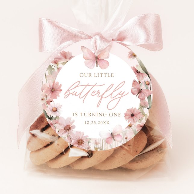 Unsere kleinen Schmetterling-Rosa-Mädchen zum Gebu Geschenkanhänger (Von Creator hochgeladen)