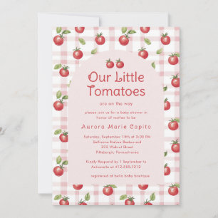 Unsere kleinen Tomaten Baby Shower Einladung Rosa