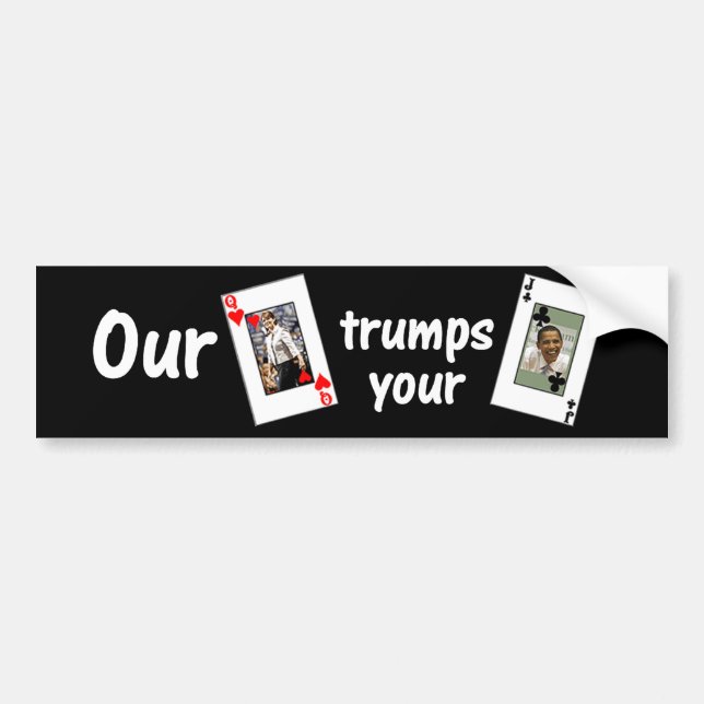 Unsere Königin der Herzen trumps Ihren Jack der Autoaufkleber (Vorne)