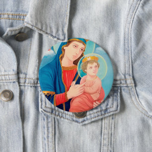 Unsere Lady der ewigen Hilfe für Katholiken Button