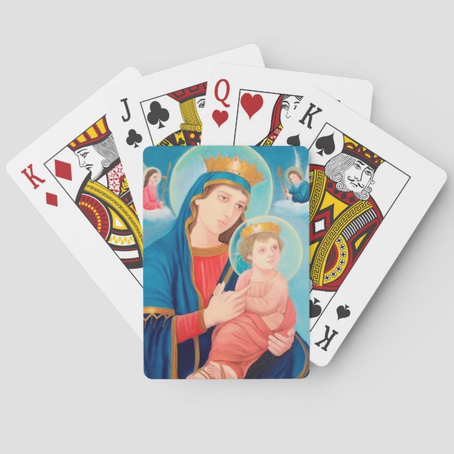 Unsere Lady der ewigen Hilfe für Katholiken Spielkarten (Rückseite)