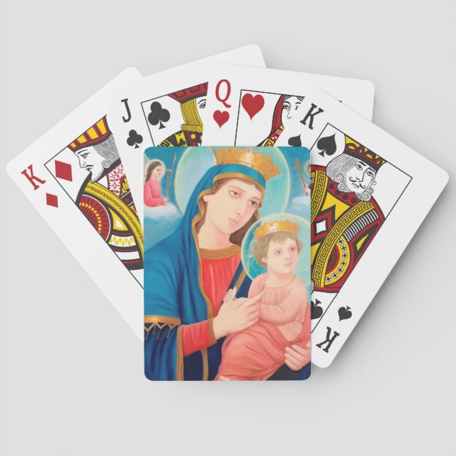 Unsere Lady der ewigen Hilfe für Katholiken Spielkarten (Rückseite)