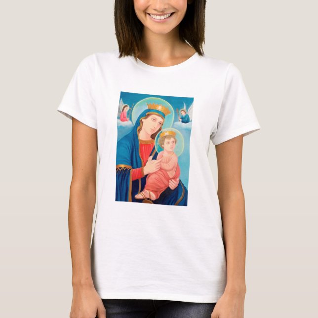 Unsere Lady der ewigen Hilfe für Katholiken T-Shirt (Vorderseite)