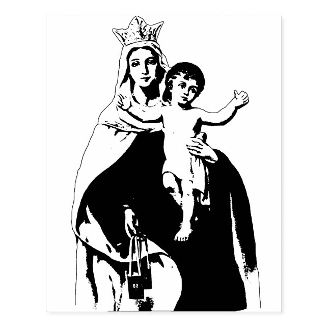 Unsere Lady der Karmel-Briefmarke Gummistempel (Prägung)