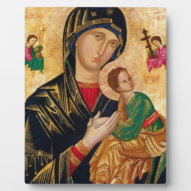 Unsere Lady der ständigen Hilfe Icon Jungfrau Mary Fotoplatte (Vorderseite)