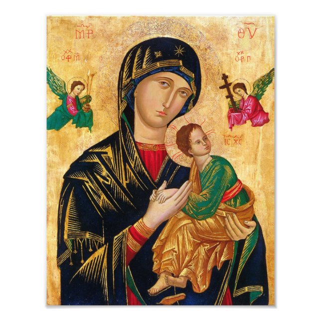 Unsere Lady der ständigen Hilfe Jungfrau Mary Icon Fotodruck (Vorne)