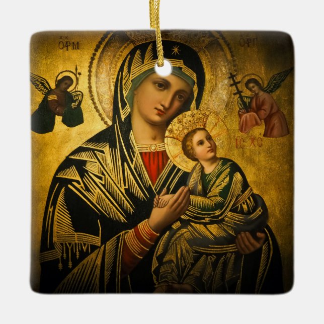 Unsere Lady der ständigen Hilfe Keramikornament (Vorderseite)