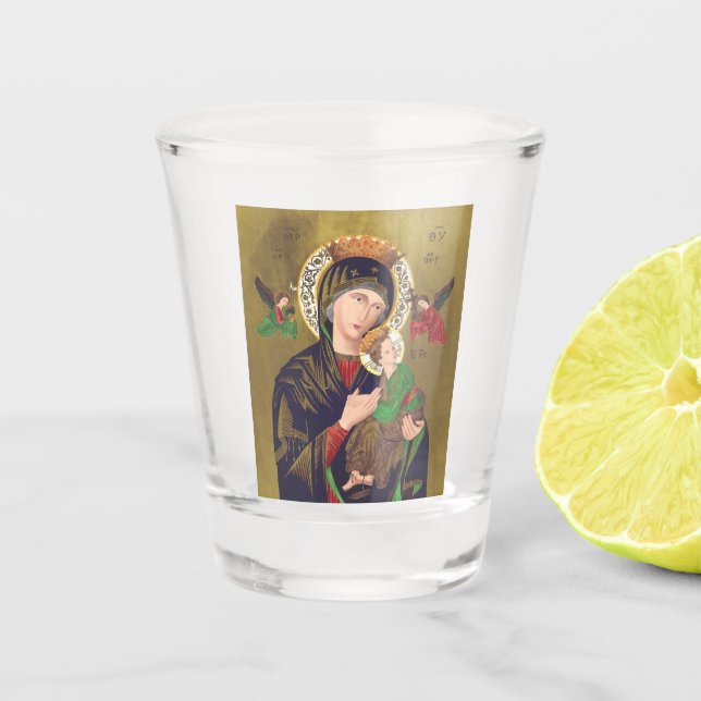 Unsere Lady der ständigen Hilfe Schnapsglas (Vorderseite)