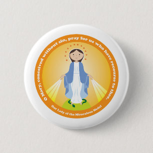 Unsere Lady der wunderbaren Medaille Button