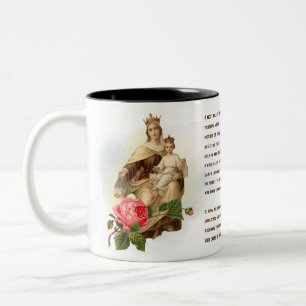 Unsere Lady des Monte Carmel Gebet Jesus Scapular Zweifarbige Tasse
