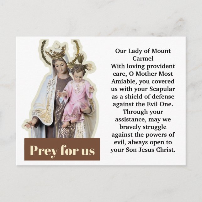 Unsere Lady des Monte Carmel Postkarte (Vorderseite)