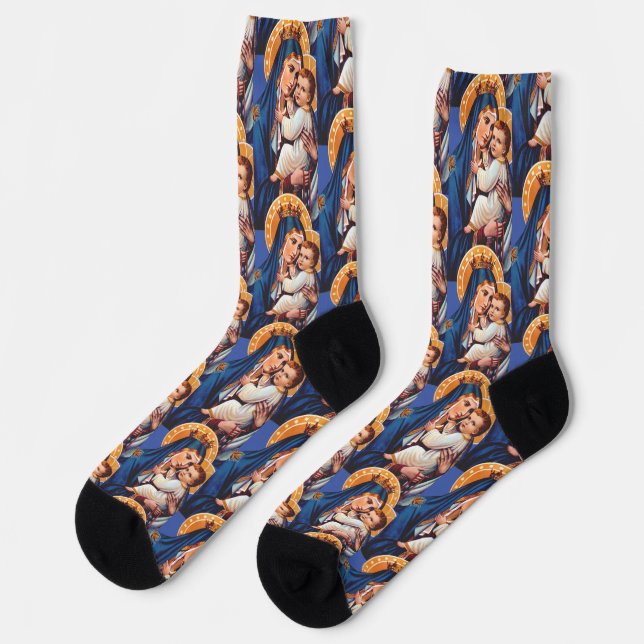 Unsere Lady des Monte Carmel Socken (Linkes Detail)