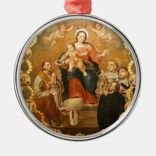 UNSERE LADY DES ROSÄRS ORNAMENT AUS METALL (Vorne)