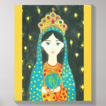 Unsere Lady des Universum Wrapped Canvas Foto Tile