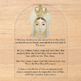 Unsere Lady Fatima Acrylylic Prayer Card Acryleinladungen