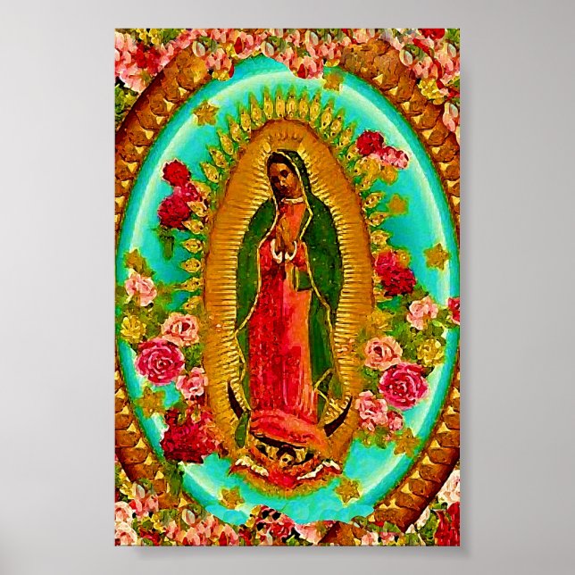 Unsere Lady Guadalupe Mexican Saint Jungfrau Mary Poster (Vorne)