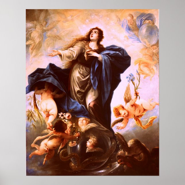 Unsere Lady Jungfrau Mary imakulieren Herz 2 Poste Poster (Vorne)