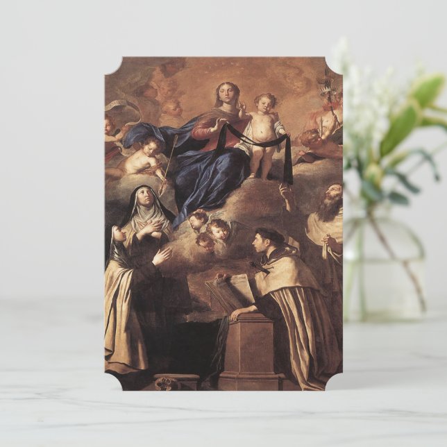 Unsere Lady of Mount Carmel 1641 Einladung (Stehend Vorderseite)