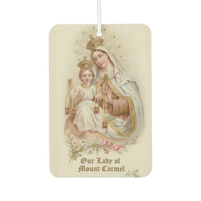 Unsere Lady of Mount Carmel Traditionell katholisc Autolufterfrischer (Vorderseite)
