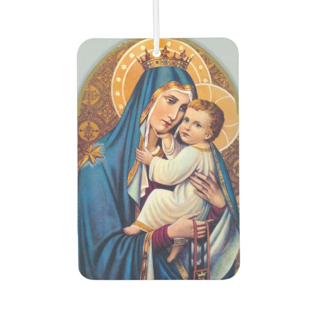 Unsere Lady of Mount Carmel Traditionell katholisc Autolufterfrischer (Vorderseite)