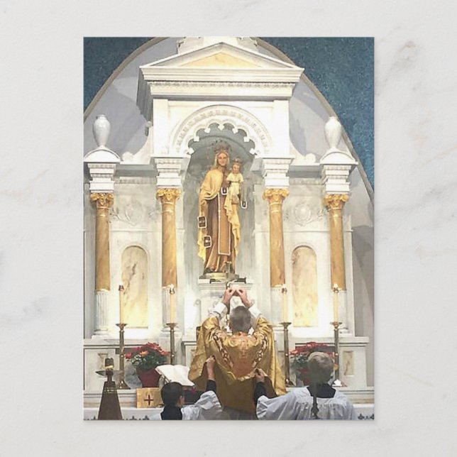 Unsere Lady of Mount Carmel Traditionelles Latino  Postkarte (Vorderseite)