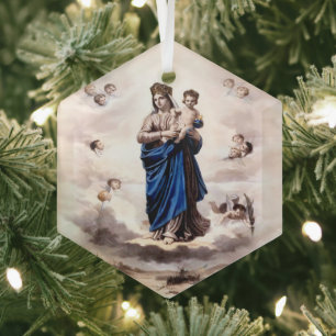 Unsere Lady of Prompt Success BW Ornament Aus Glas