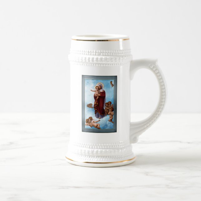 Unsere Lady of the Angels von William Bouguereau Bierglas (Rechts)