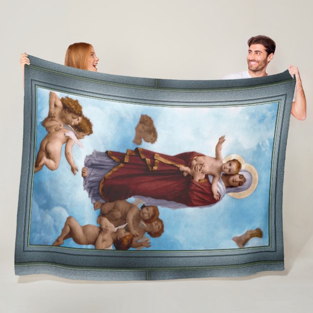 Unsere Lady of the Angels von William Bouguereau Fleecedecke (Beispiel)