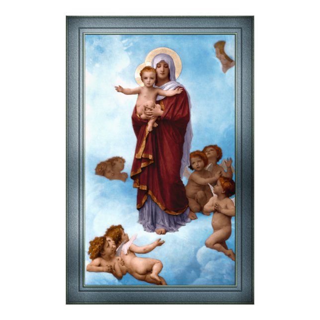 Unsere Lady of the Angels von William Bouguereau Fotodruck (Vorne)