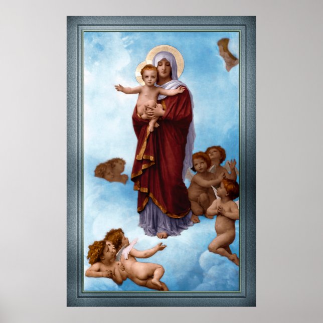 Unsere Lady of the Angels von William Bouguereau Poster (Vorne)