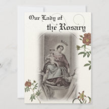 Unsere Lady of the Rosary Prayer Card