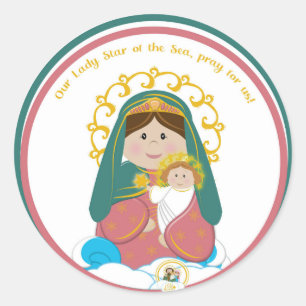 Unsere Lady Star des Meeres Runder Aufkleber