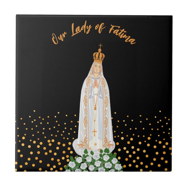 Unsere Lady von Fatima, die Kerzenschaft Fliese (Vorderseite)