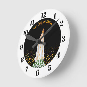 Unsere Lady von Fatima, die Kerzenschaft Runde Wanduhr