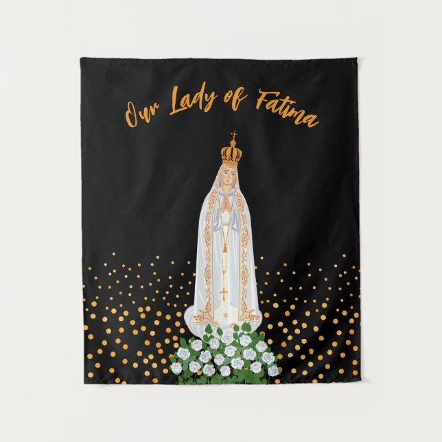 Unsere Lady von Fatima, die Kerzenschaft Wandteppich (Vorderseite)