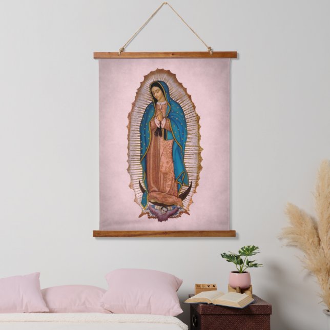 Unsere Lady von Guadalupe 1531 Wandteppich Mit Holzrahmen (Schlafzimmer)