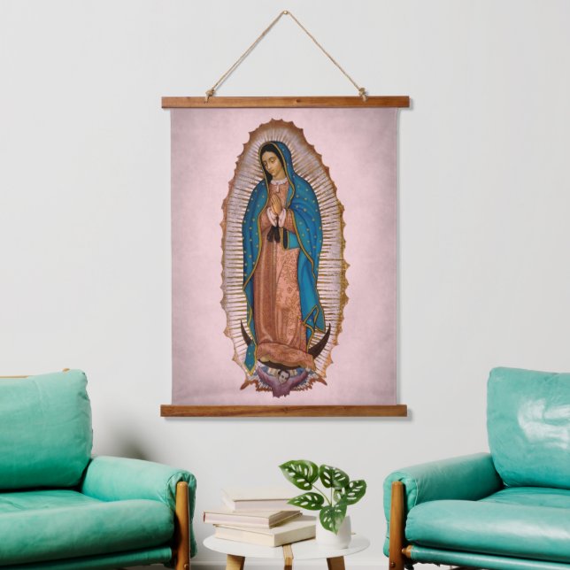 Unsere Lady von Guadalupe 1531 Wandteppich Mit Holzrahmen (Wohnzimmer)