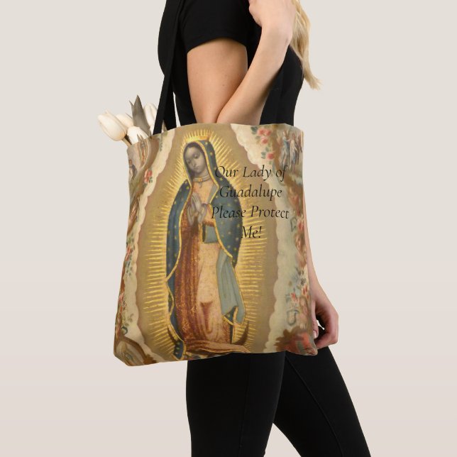 Unsere Lady von Guadalupe Bitte schütze mich!  Tasche (Von Nahem)