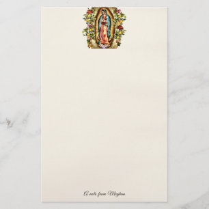 Unsere Lady von Guadalupe Bunte Rose Personalisier Briefpapier
