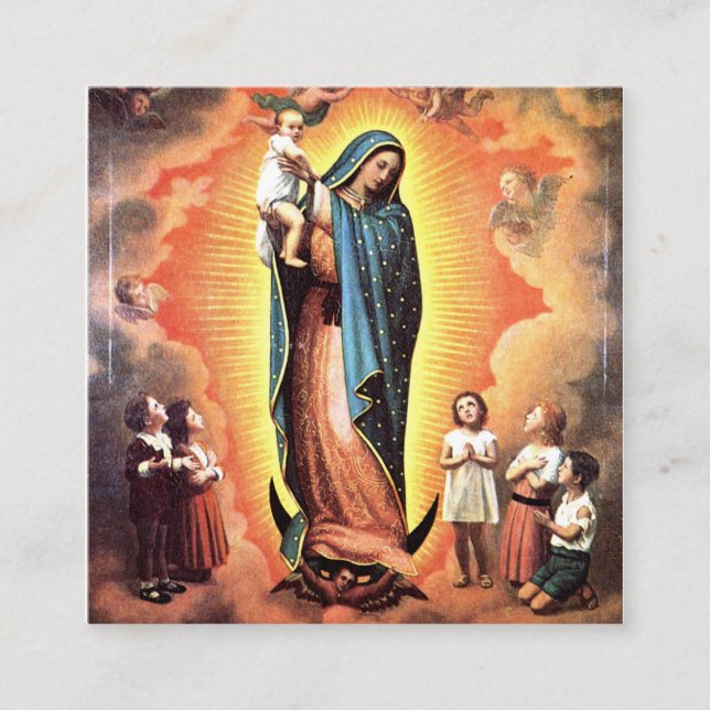 Unsere Lady von Guadalupe, die Schutzfrau des Unge Quadratische Visitenkarte (Vorderseite)