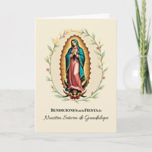 Unsere Lady von Guadalupe Fest Segnungen Spanisch Karte