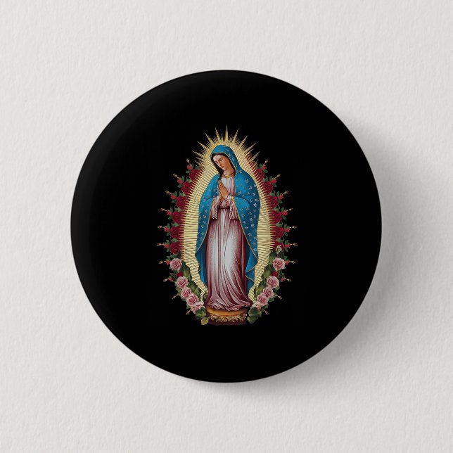 Unsere Lady von Guadalupe Jungfrau Mary Button (Vorderseite)