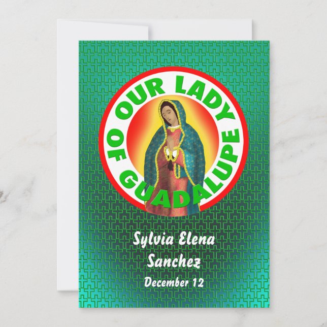 Unsere Lady von Guadalupe lädt Einladung (Vorderseite)