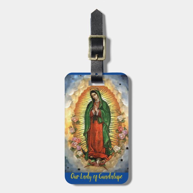 Unsere Lady von Guadalupe personalize Details Gepäckanhänger (Vorderseite vertikal)