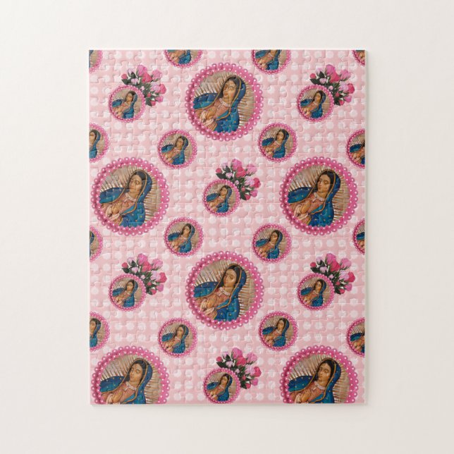 Unsere Lady von Guadalupe Pink Roses Notebook (Vertikal)